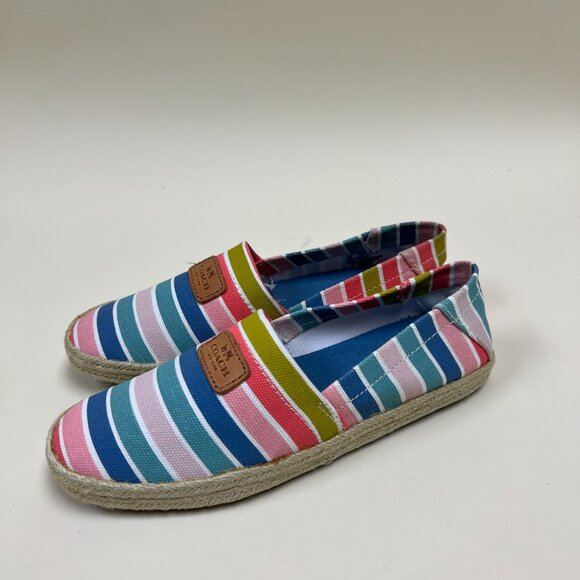 NEW Coach Striped Colorful Canvas Espadrilles Shoes Sz 6 - Picture 4 of 6